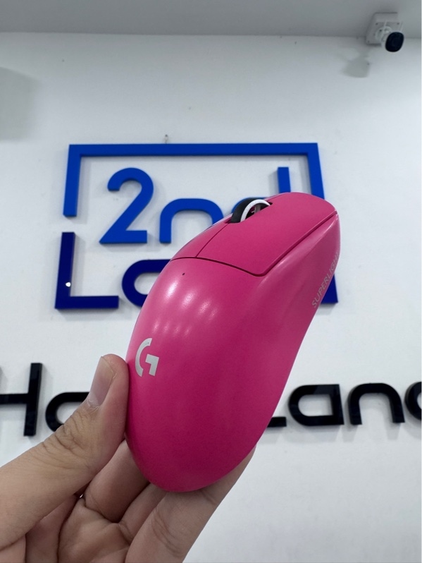 Chuột Logitech Pro X Super light 1 - Màu hồng - Ngoại hình 97% - thay feed, trầy xước nhẹ nhựa hơi mòn - Kèm receiver