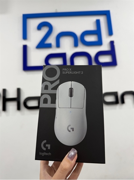 Chuột Logitech Pro X Superlight 2 - Màu trắng - Ngoại hình 97% - receiver linh kiện - Ố vàng - FullBox