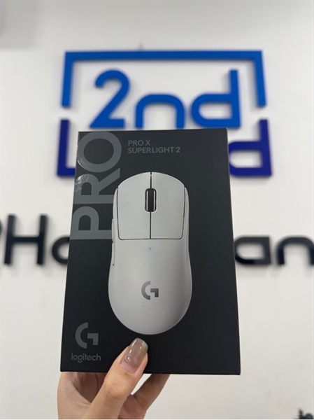 Chuột Logitech Pro X Superlight 2 - Màu trắng - Ngoại hình 98% - Đã dán skin , feet mòn - FullBox