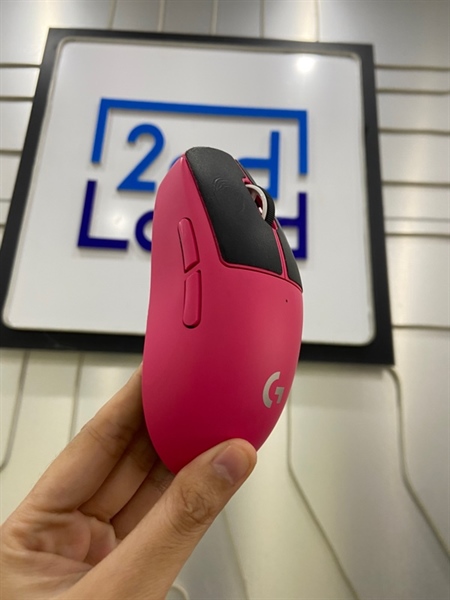 Chuột Logitech ProX Supper Light 2 - 2 Mode: Dây, Receiver - Màu hồng - Ngoại hình: 97% - Có dán Girp Tape - Body 2