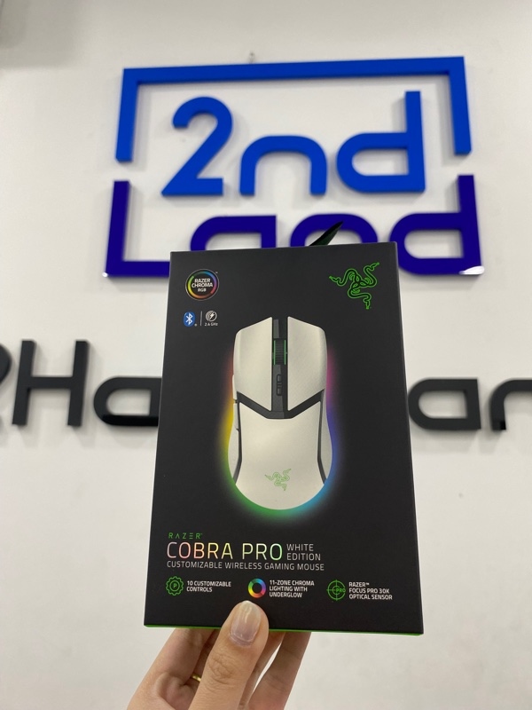 Chuột Razer Cobra Pro - 3 mode - Màu trắng - Ngoại hình 97% - ố nhẹ - Fullbox