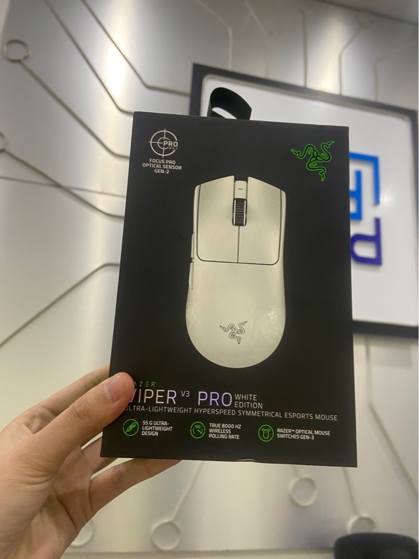 Chuột Razer Viper V3 Pro - 2 mode dây + reciever - Màu trắng - Ngoại hình: 98% - FullBox