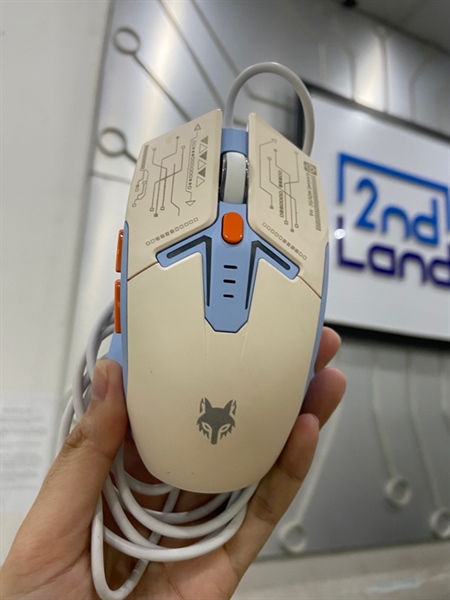 Chuột Xunfox H6 - 1 Mode - Màu xanh trắng - Ngoại hình: 97% - Body ố + trầy nhẹ - Body