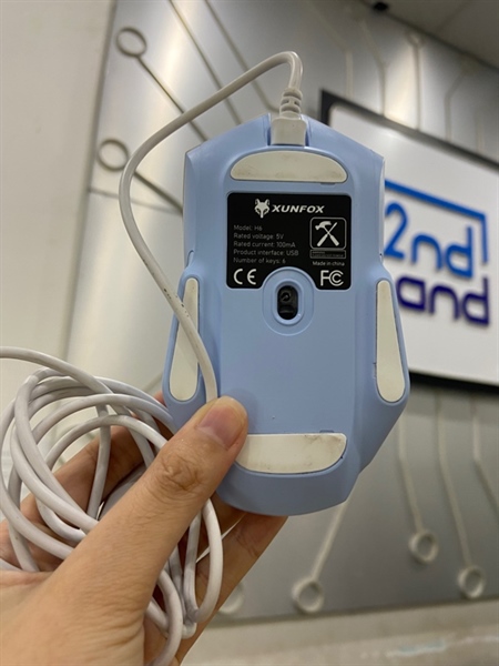 Chuột Xunfox H6 - 1 Mode - Màu xanh trắng - Ngoại hình: 97% - Body ố + trầy nhẹ - Body 2