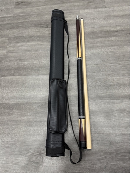 Cơ bida chuôi Wolf Billiard ngọn W1-Original - Màu nâu - Ngoại hình 98% - Đầu lơ mòn - Kèm túi