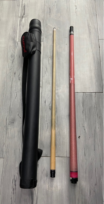 Cơ bida Cuppa S9 Pink - Màu hồng - Ngoại hình: 98% - Nhảy ngọn nhiều - Kèm túi