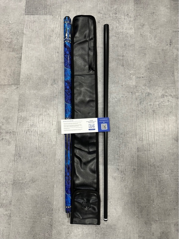 Cơ bida Evo Gemstone Skyflare - Màu xanh đen - Ngoại hình 97% - Kèm túi da