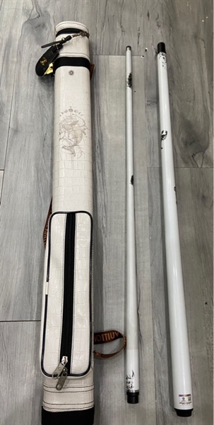 Cơ bida Leadsuper LS-W - Màu trắng - Ngoại hình: 97% - Ngọn cơ dán sticker - Kèm túi