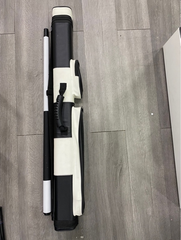 Cơ bida Leadsuper - Model V1 - Màu trắng - Ngoại hình 97% - Kèm túi , ngọn leadsuper cabon , , lơ , găng tay , 1 nối gậy