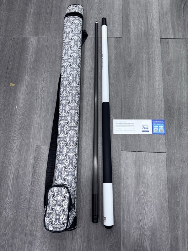 Cơ bida LeadSuper V1 - Màu trắng - Ngoại hình 98% - Chuôi trầy nhẹ - Kèm ngọn, 1 túi đựng