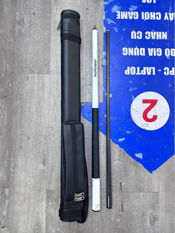 Cơ bida LeadSuper V1 ngọn Carbon - Màu trắng - Ngoại hình 97% - Kèm túi