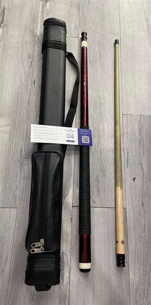 Cơ bida Libre Dufferin Series 3 - Ngọn mộc LDC - Màu đỏ đen - Ngoại hình: 97% - Ngọn bị mốc, chui lắc nhẹ - Kèm túi