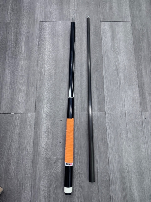 Cơ Bida lỗ chuôi Healing, ngọn David Loman full Carbon - Màu đen - Ngoại hình 97% - Trầy xước, đầu mòn, đệm cao su tay đen - Body
