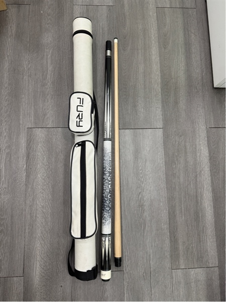 Cơ Bida lỗ Crown Cues Basic 01 - Màu trắng - Ngoại hình 98% - Cong nhẹ - Kèm túi