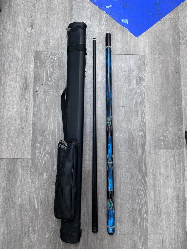 Cơ bida lỗ EVO Meg Series - Phiên bản màu Abyss Blade ( xanh biển) - Ngoại hình 97.5% - Kèm túi