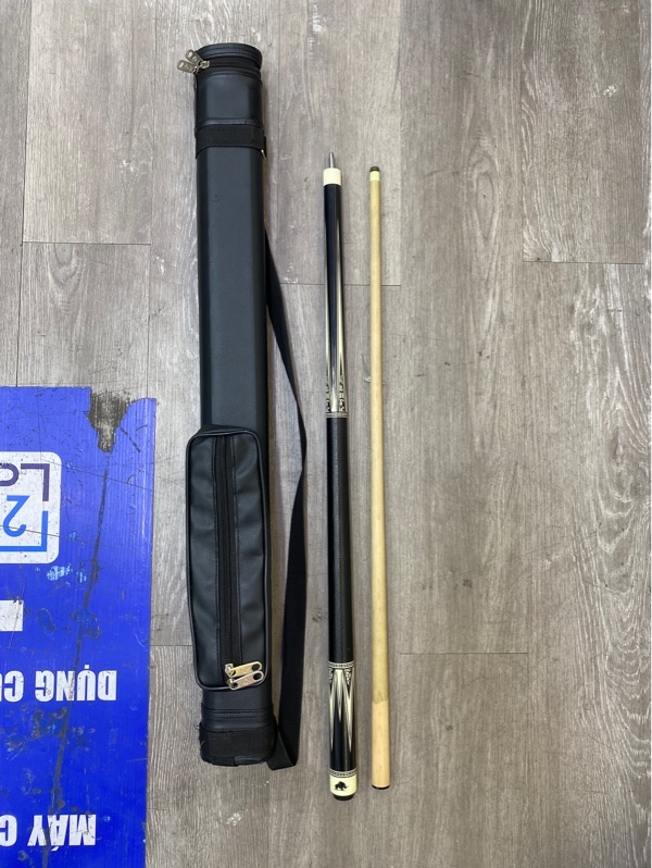 Cơ bida Rhino ngọn mộc - Màu trắng đen - Ngoại hình 97% - Kèm túi
