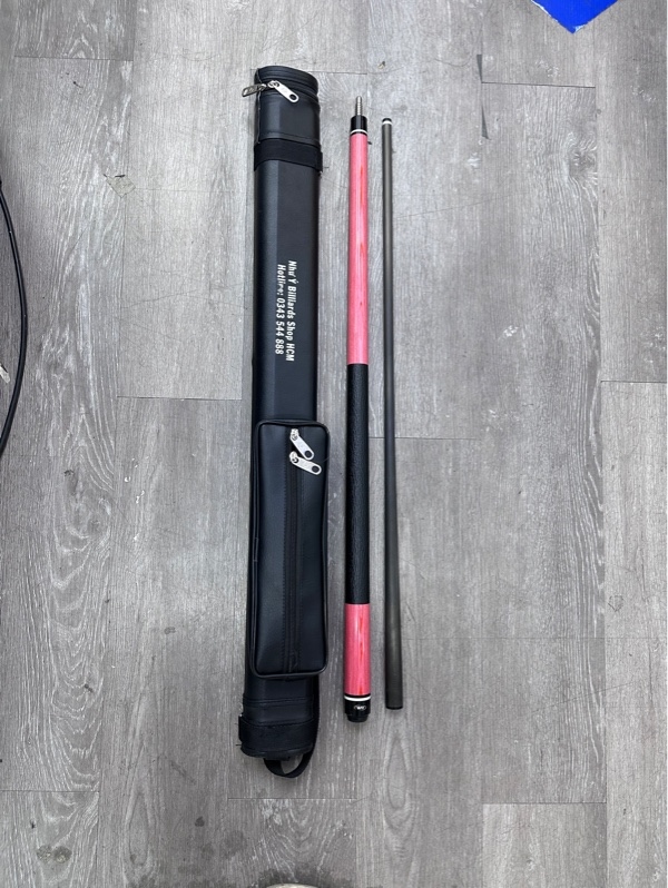 Cơ bida Way Cues LD ngọn carbon Radial 12.5 - Màu hồng - Ngoại hình 97.5% - Xước nhẹ - Kèm túi