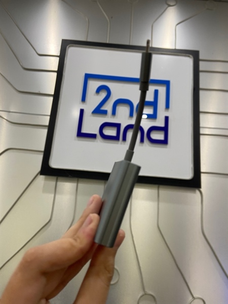 Cọc Box Livestream PK 2 chiều âm thanh HiFi cho dòng máy iphone 14 trở xuống - Màu bạc - Ngoại hình: 98% - Kèm dây 2