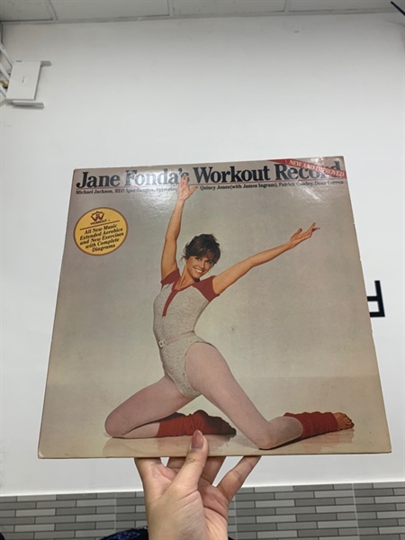 Combo 2 đĩa than Jane Fonda's Workout Record New And Improved - Jane Fonda - Màu đen - Ngoại hình: 98% - Box