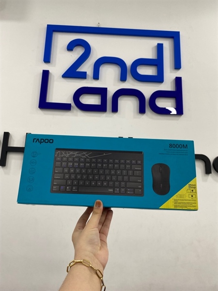 Combo bàn phím chuột không dây Rapoo 8000M - Màu đen - Ngoại hình 98% - Kèm Box