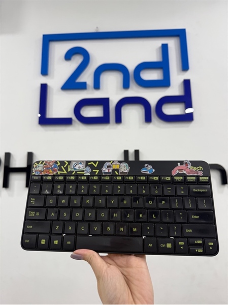 Combo bàn phím Logitech K240 + Chuột M212 - Màu xanh đen - Ngoại hình 97% - Phím dán nhiều sticker , phím mòn , phím hở , chuột mất feet - Kèm 1 receiver