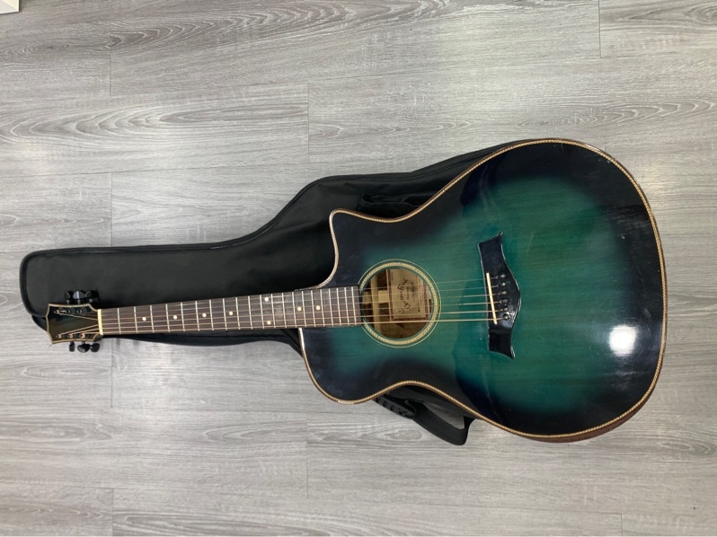 Đàn Guitar Acoustic Custom - Màu xanh - Ngoại hình: 97% - Kèm túi