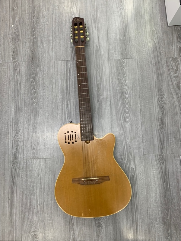 Đàn Guitar Classic Godin Multiac Grand Concert Duet Ambiance Natural HG - Màu nâu - Ngoại hình: 98% - Body - đi sửa EQ