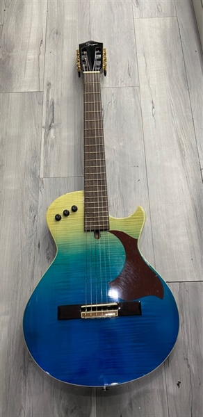 Đàn Guitar Classic Silent Smiger LE-C2 - Màu xanh - Ngoại hình: 98% - Dây sét nhẹ - Kèm túi+ bộ dây kết nối+ 1 pin