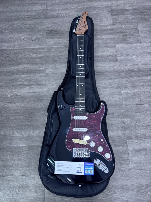 Đàn guitar điện Kaysen KST-210 HSS - Màu đen - Ngoại hình 97% - Mặt sau trầy xước - Kèm 1 dây 6ly, túi đựng
