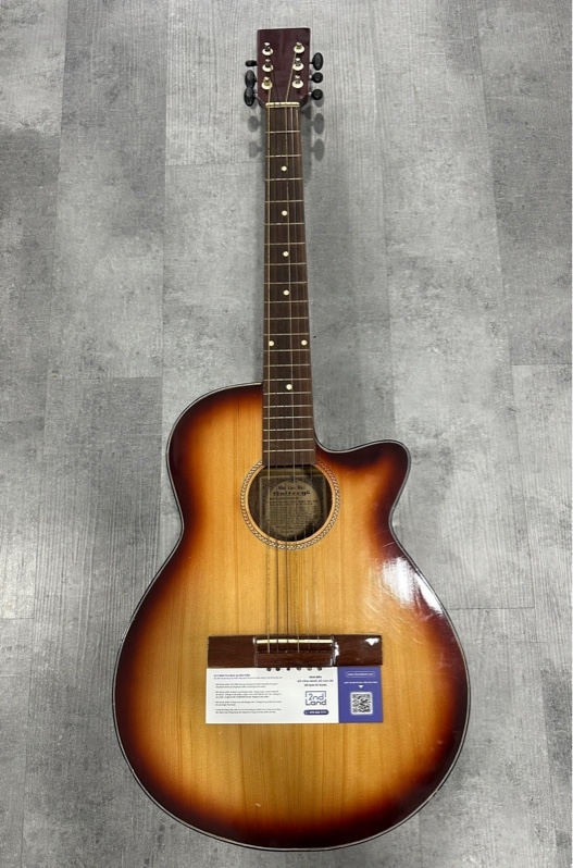 Đàn Guitar gỗ Noname - Màu nâu đậm - Ngoại hình 97% - Dây gỉ sét, rạn cần đàn, nứt núm chỉnh dây - Body