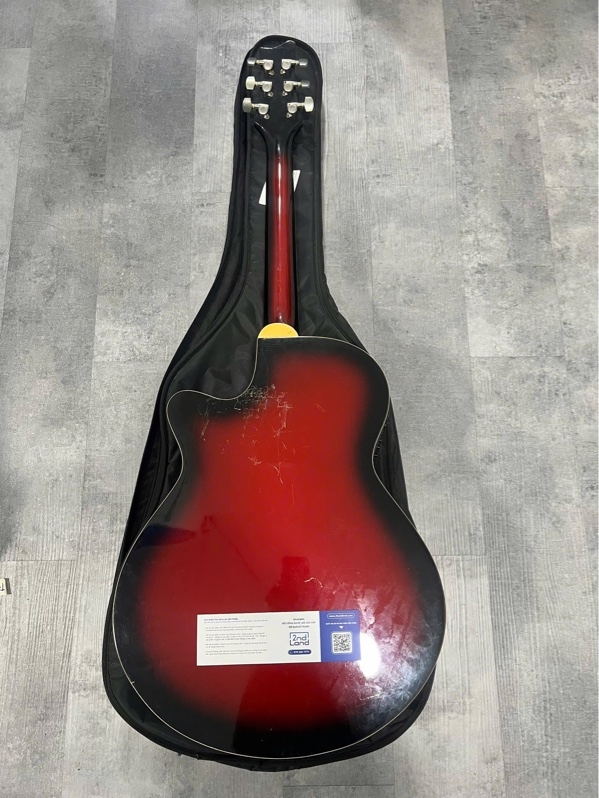 Đàn Guitar Pos Awe-500rbs - Màu đỏ đen - Ngoại hình: 97% - Kèm túi