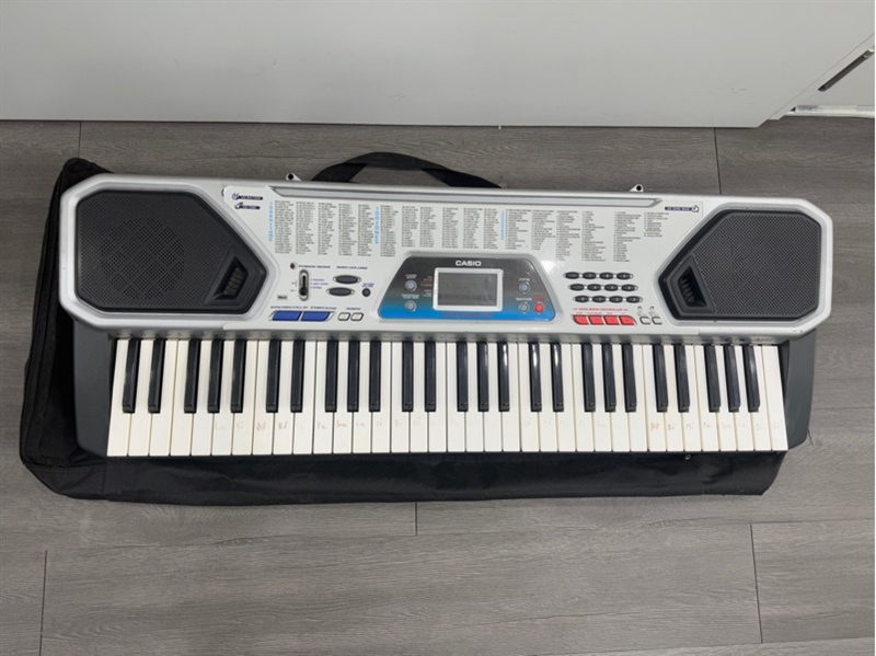 Đàn organ casio CTK-48I - Màu xám - Ngoại hình 97% - Phím ố , gỉ sét bên dưới , trầy - Kèm túi , nguồn 1