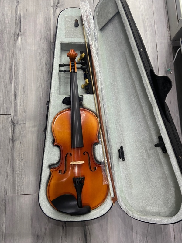 Đàn Violin No Name - Màu nâu - Ngoại hình: 97.5% - Kèm vĩ kéo + Gối tựa vai + Túi