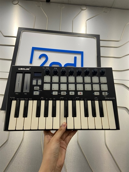 Đàn Wordle Orca Mini 25 MIDI PAD Controller - Màu đen - Ngoại hình: 98% - Thiếu dây - Body