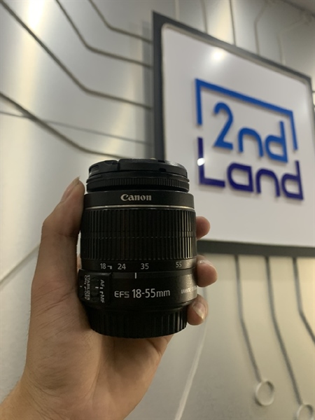 Lens Canon EFS 18-55mm - 0.25m/0.8ft - 1:3.5-5.6 IS II - Màu Đen - Ngoại hình 98% - Kèm đủ cáp