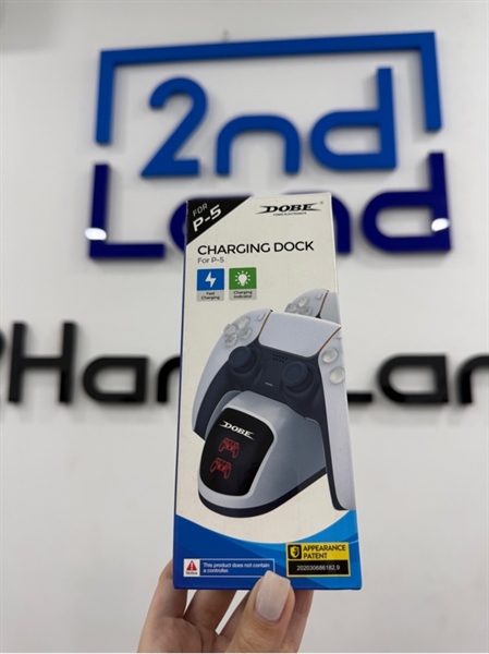 Đế sạc đôi DOBE dùng cho tay cầm PS5 - Model TP5-0515B - Màu trắng - Ngoại hình 98% - Kèm Box