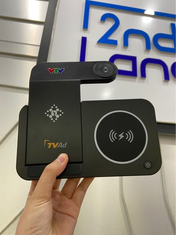 Đế sạc không dây 4 trong 1 có thể gấp gọn model B-18 - Màu đen - Ngoại hình: 98% - Kèm Box