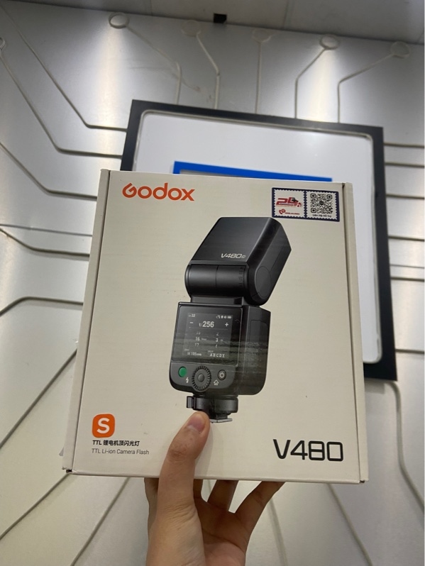 Đèn Flash gắn máy ảnh Godox V480 TTL Li-on Camera Flash - Màu đen - Ngoại hình: 98% - FullBox