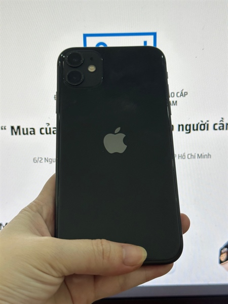 Điện Thoại iPhone 11 - 64GB - ios:16.6 - Đen - Pin 99% - 96% - Trày sườn, phản quang, màn bầm