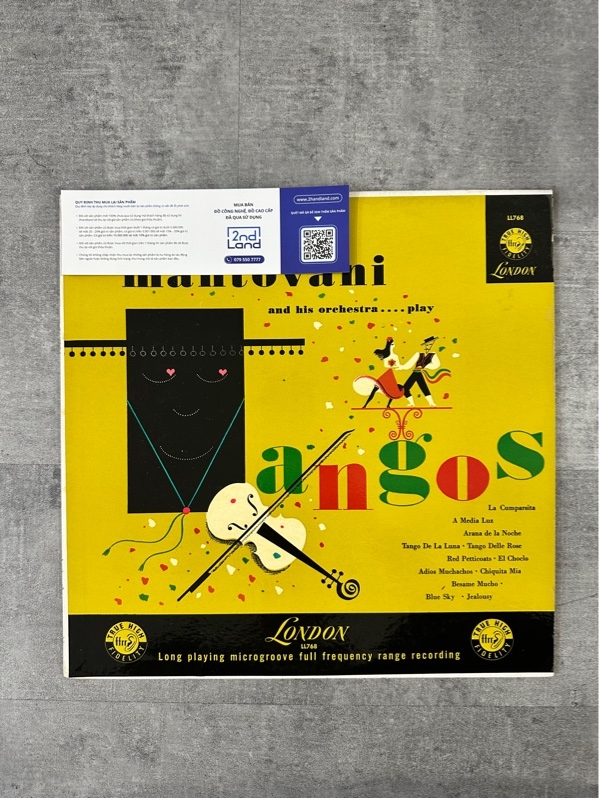 Đĩa than Mantovani And His Orchestra – Play Tangos - Ngoại hình 97% - Box