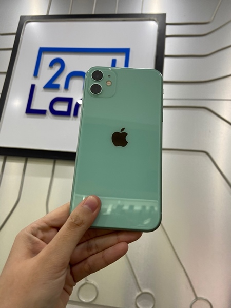 Điện thoại iPhone 11 - LL/A - 64GB - Pin 100% đã thay pin linh kiện - Màu xanh - Ngoại hình: 97% - Màn phản quang, ép kính, thay lưng, nút nguồn lún nhẹ - Body