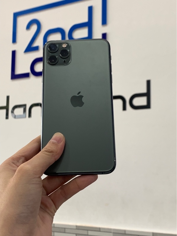 Điện thoại iPhone 11 ProMax - LL/A - 64GB - Màu xanh - Pin 98% chu kì sạc 414 linh kiện - Ngoại hình: 98% - Lưng linh kiện, màn xước mèo + đánh kính + ép kính - Body