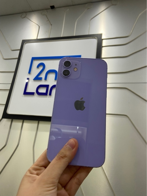 Điện thoại iPhone 12 - Mã 3J2 máy dem - LL/A - 64GB - Pin 100% thay new - Màu tím - Ngoại hình: 97% - Body
