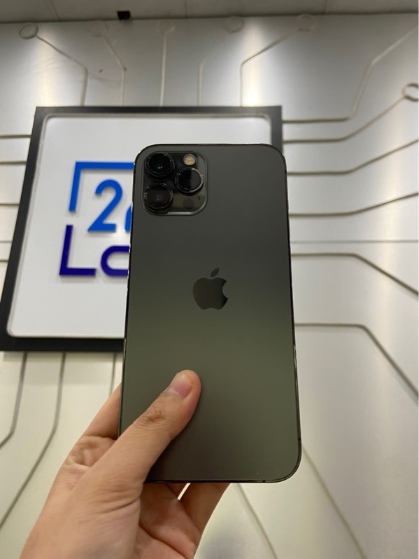 Điện thoại iPhone 12 Promax - KH/A - 128GB - Pin 100% thay linh kiện - Màu đen - Ngoại hình: 97% - đã thay lưng, xước viền, ép kính - Body