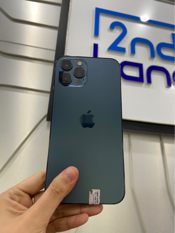 Điện thoại iPhone 12 ProMax - LL/A - 128GB - Lock - Pin 100% thay new - Màu xanh - Ngoại hình: 97% - Màn ép kính - Body