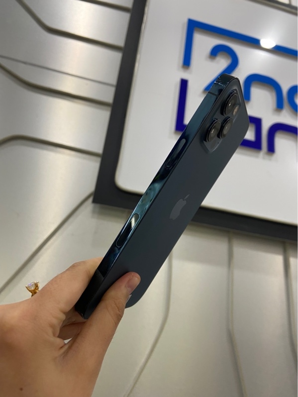 Điện thoại iPhone 12 ProMax - LL/A - 128GB - Lock - Pin 100% thay new - Màu xanh - Ngoại hình: 97% - Màn ép kính - Body