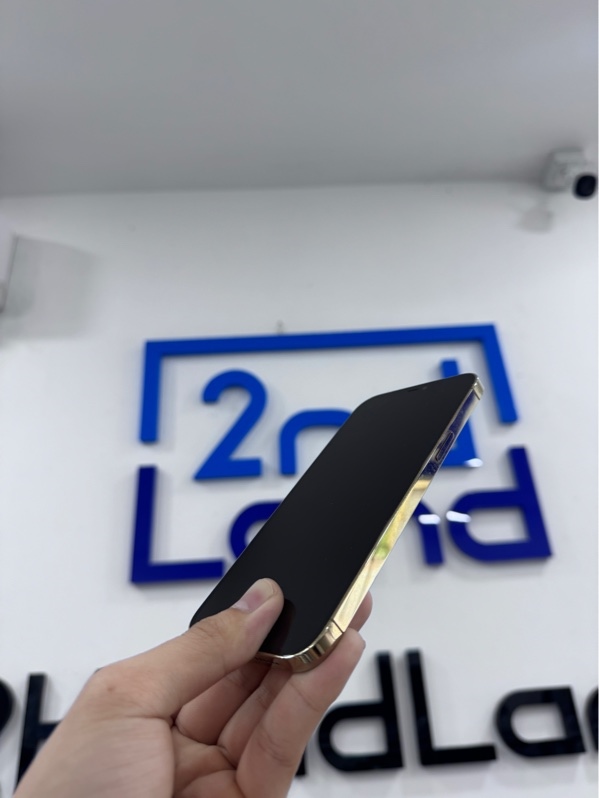 Điện thoại iPhone 12 promax - Máy mã N - VN/A - 256GB - ios 27.0.1 - Màu vàng - Pin thay 100% - Ngoại hình 98% - Kèm sạc linh kiện