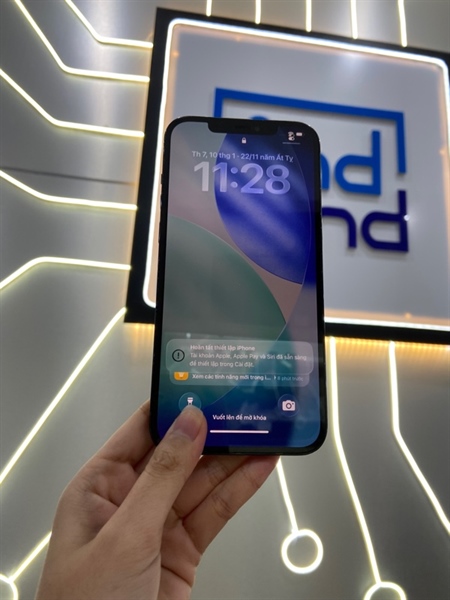 Điện thoại iPhone 12 Promax - ZP/A - 512GB - IOS 26 - Pin 80% - Màu xanh - Ngoại hình: 97% - lưu ảnh góc phải nhẹ, màn ép kính, đánh kính đã thay lưng - Body 3