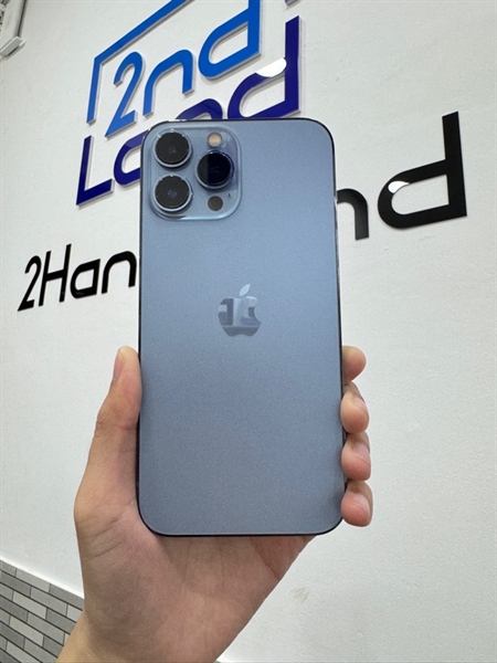 Điện thoại iPhone 13 Promax - LL/A - 128GB - Màu xanh trời - Pin 100% - Ngoại hình 98% - Màn xước mèo - Body