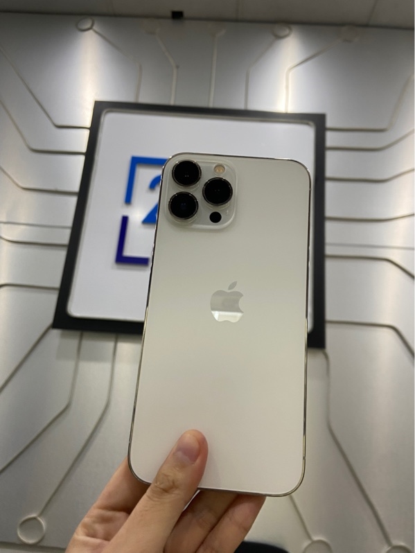Điện thoại iPhone 13 ProMax - VN/A - 128GB - Pin 100% thay new - Màu trắng - Ngoại hình: 98% - Kèm Box